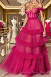 Semi Formal Prom Evening Dresses Off the Shoulder Chic A Line Long Semi Formal Prom Dresses